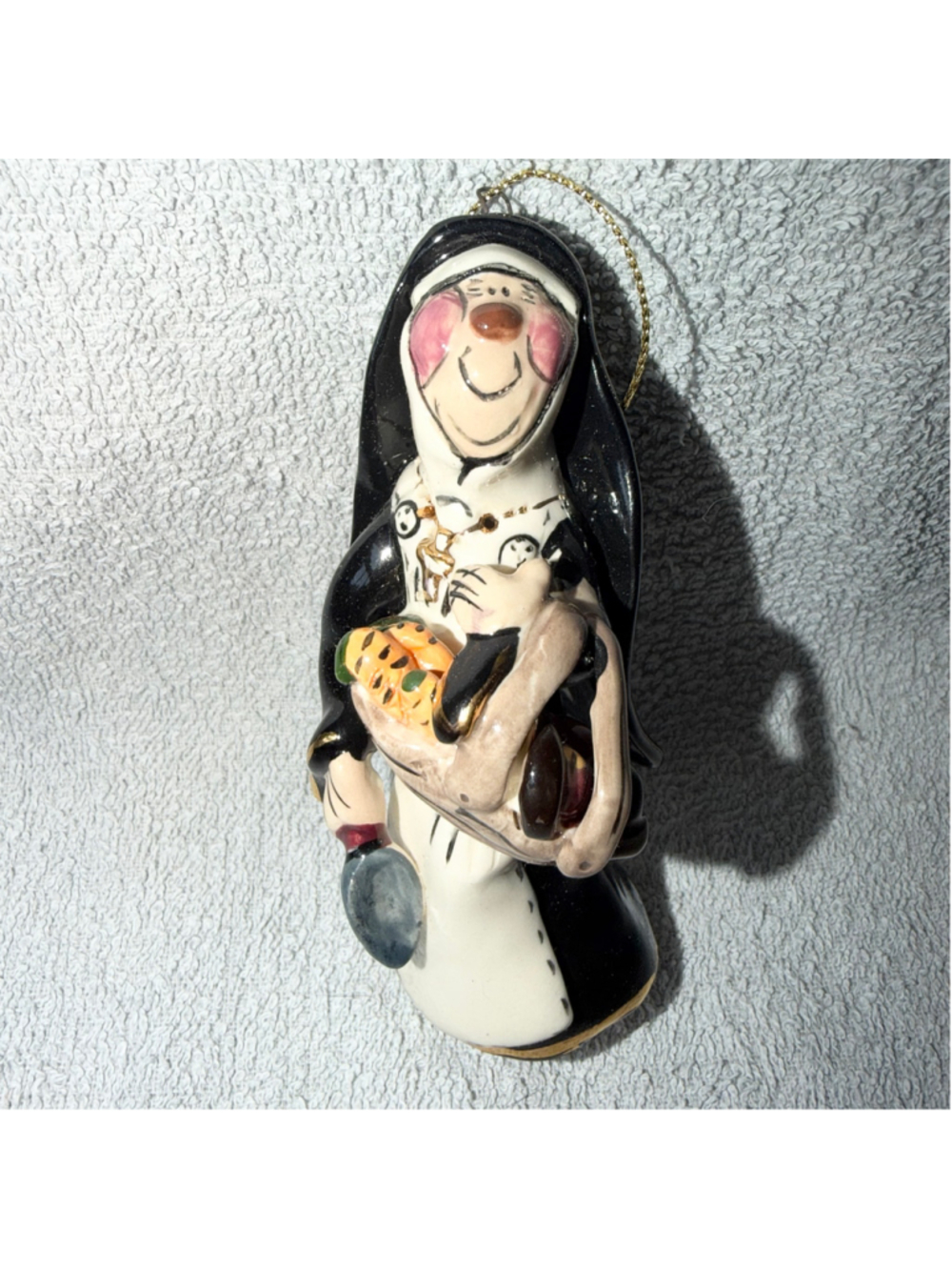Vintage 2001 Blue Sky Heather Goldminc Clayworks Sister Bountiful Nun Ornament